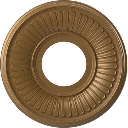 Ekena Millwork Berkshire PVC Medallion (Canopies up to 4 1/2"), 10"OD x 3 1/2"ID x 3/4"P, Metallic Gold Rush CMP10BECGH